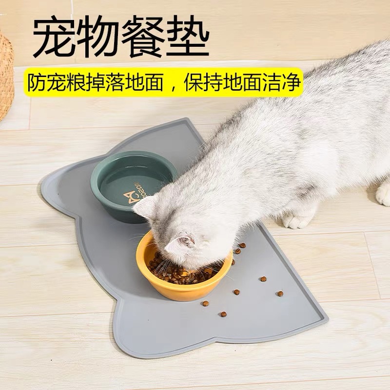 跨境新款宠物硅胶餐垫猫狗垫子餐垫防溢出防滑防水易清洁日用品