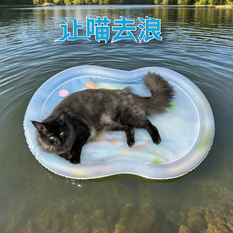 跨境新品猫咪水床宠物拍拍垫大号防抓夏季充气注水垫加厚猫玩具
