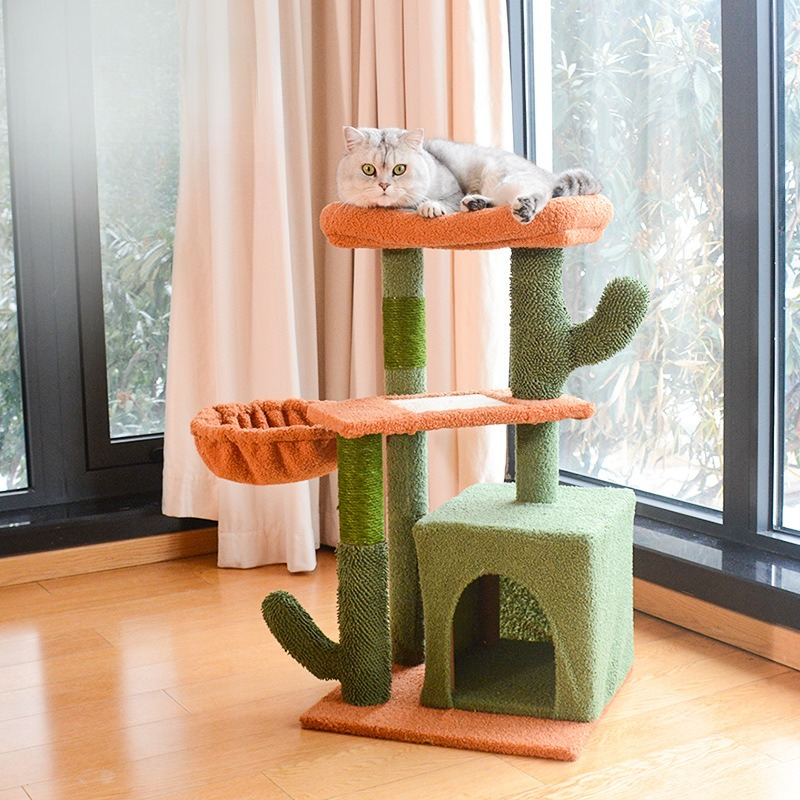 猫爬架一体猫窝猫树，稳固耐磨耐抓，加厚底座防滑不晃。满足猫咪攀爬、磨爪、休憩需求，节省空间，居家百搭，是猫咪居家玩乐休憩